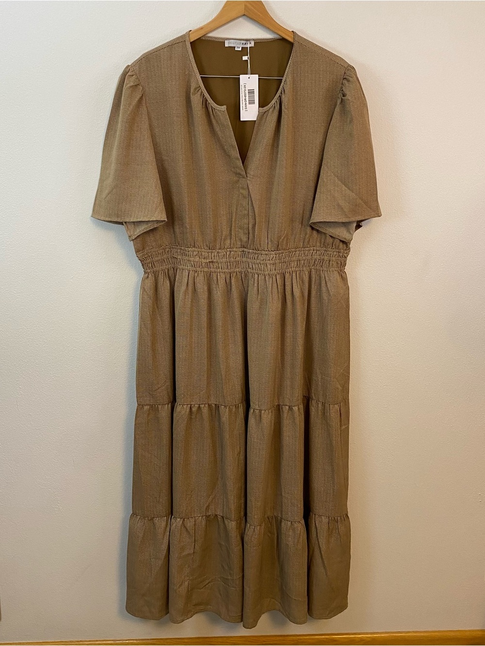 Baltic Born NWT Danielle Tiered Maxi Dress Brown Print Womens 2XL